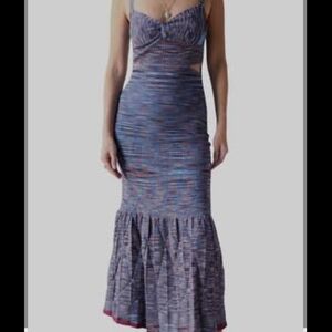 Jonathan Simkhai Blue and Red Midi Dress